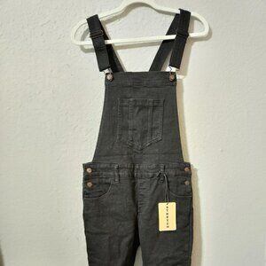 Capri distressed stretch overalls